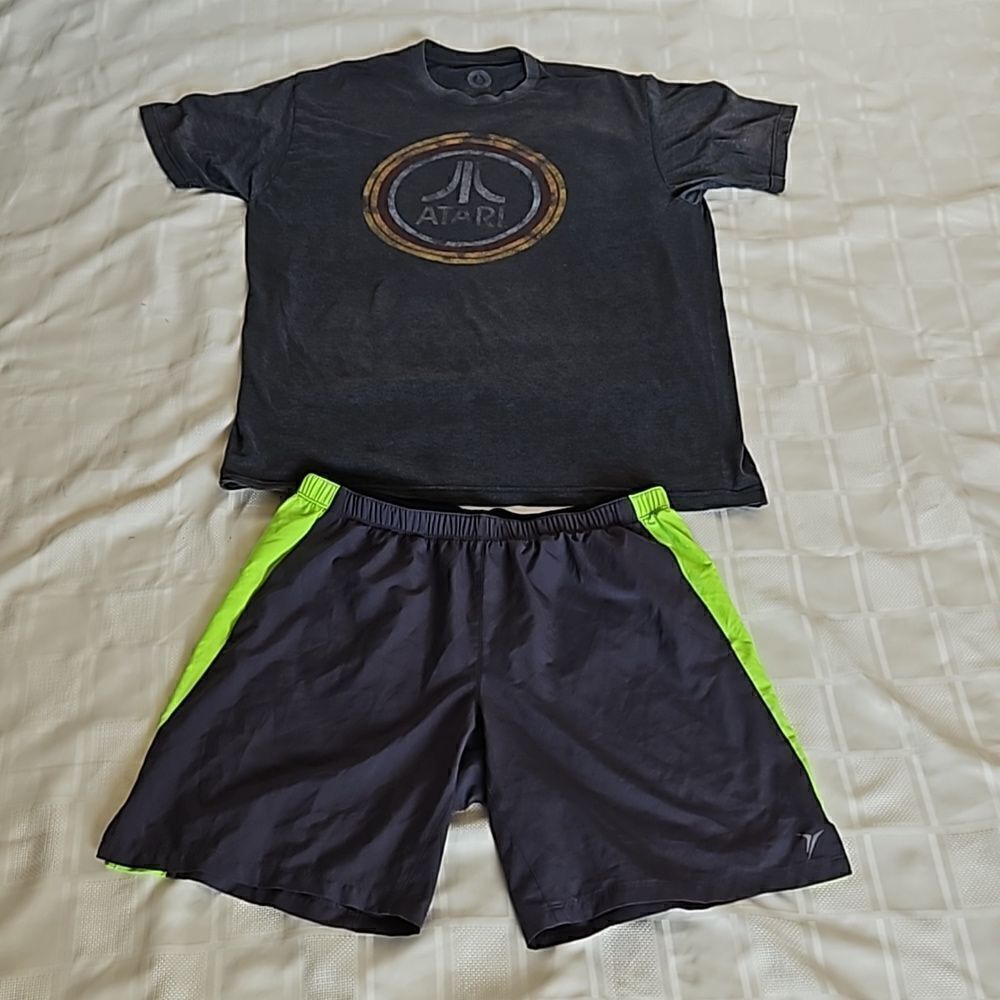 Old Navy Men's Go-Dry Shorts & T-Shirt Gray/Green Medium/XL - Picture 15 of 16